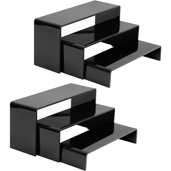 6-pack svart akryl Display Risers Sko Display Stand Cupcake