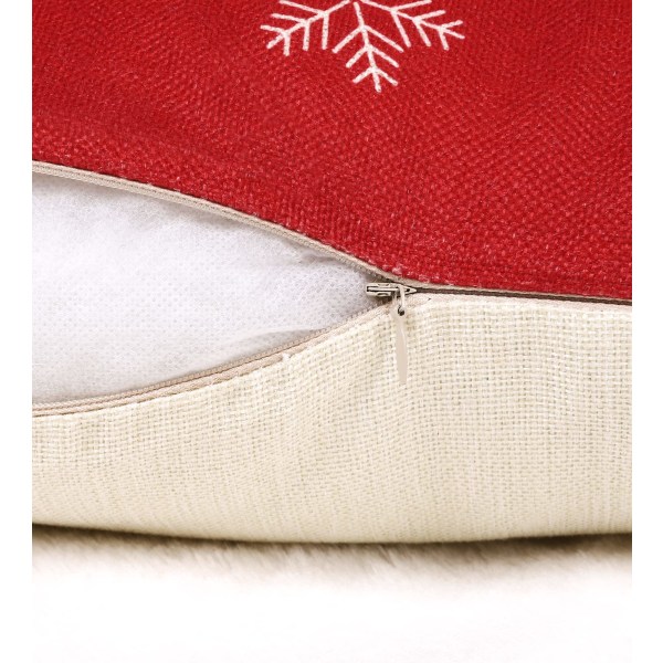 Jouluinen tyynynpäällinen 18x18 4 kpl punaisia ​​joulukoristeita