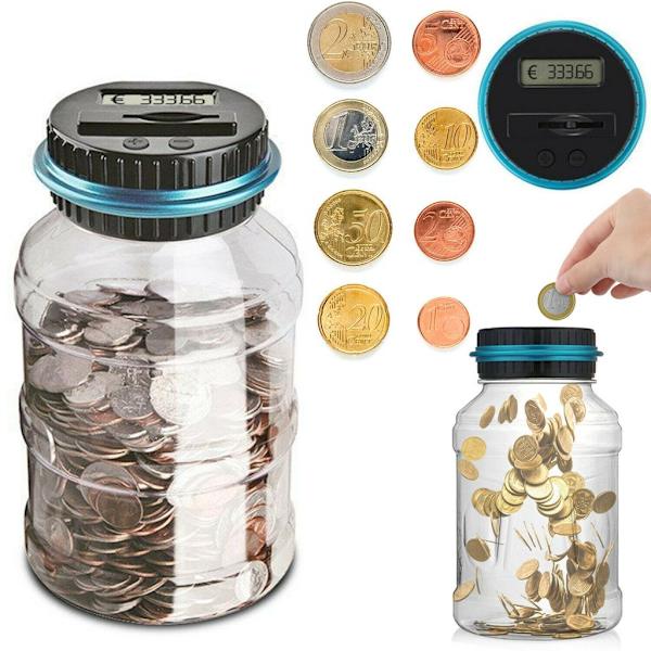 Med Counter Piggy Bank Mynt Counter LCD Display Digital