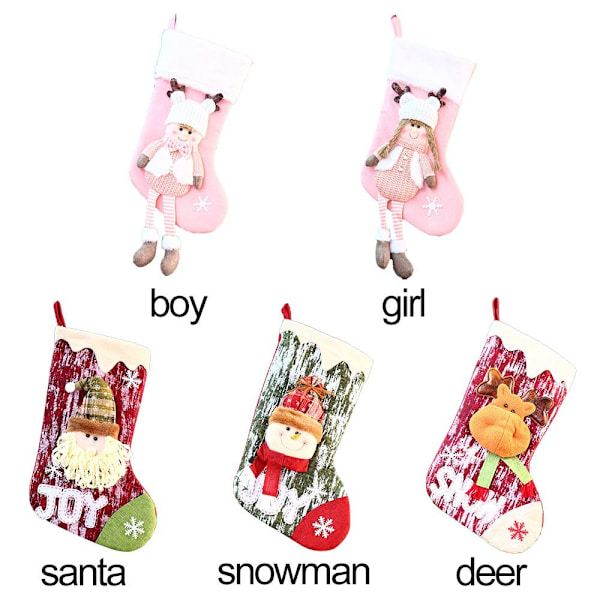 Hängande julstrumpa Stickad Pojke Tjej FLICKA girl