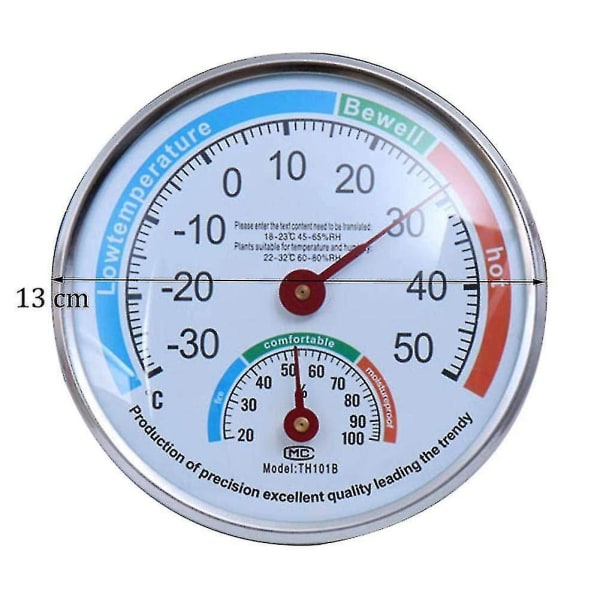 Pt Dial Termometer Väggpekare Hygrometer Hög precision För Hem Cigarr Reptil Inkubator Växthusbastu