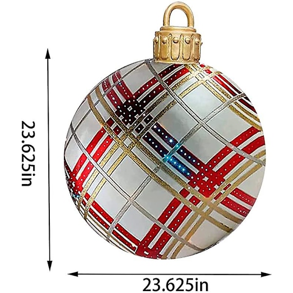 Julekuler Dekorasjoner For Hjem Utendørs Oppblåsbare Lekefigurer Red gold grid