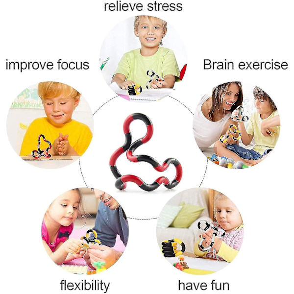 5 sarjaa Fidget Lelut, Tangle Fidget Lelut, Sormen aistinvaraiset lelut, Brain Imagine -työkalut, Creations-lelu, Dekompressionopetuslelu, Relax T
