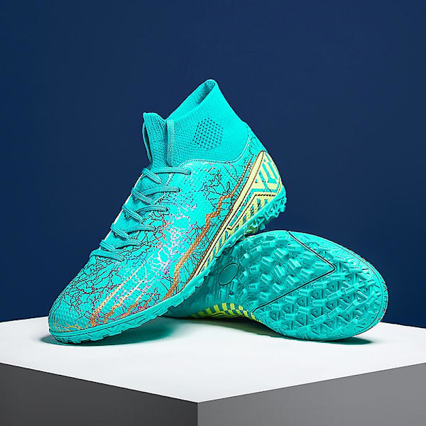 Fotballsko for menn Anti-skli Fotballsko for herre, Grass Fotball Sneakers 2L2311-1 Cyan 37