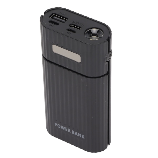 H02 2x 21700 Batterilåda 3 Portars Ingång DIY USB Power Bank Kit Batteriladdare för Mobiltelefon Svart