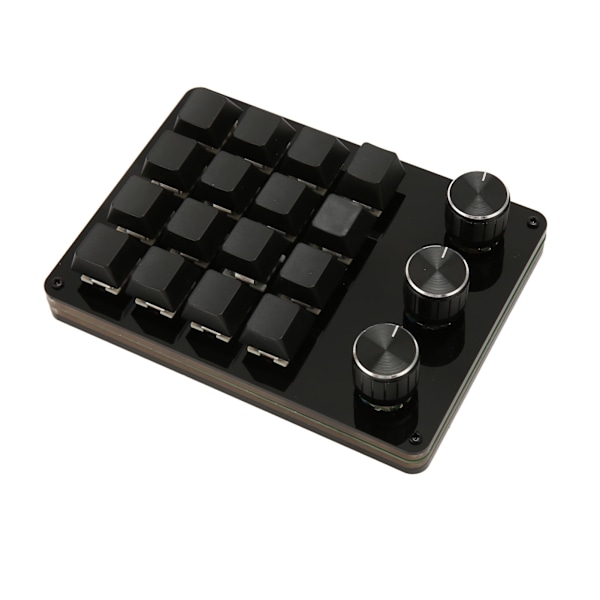 Programmerbar Knappsats 16 Tangenter 3 Rattar Blå Switch Mekanisk Hot Swappable Mini Knappsats för Spel Kontor Media
