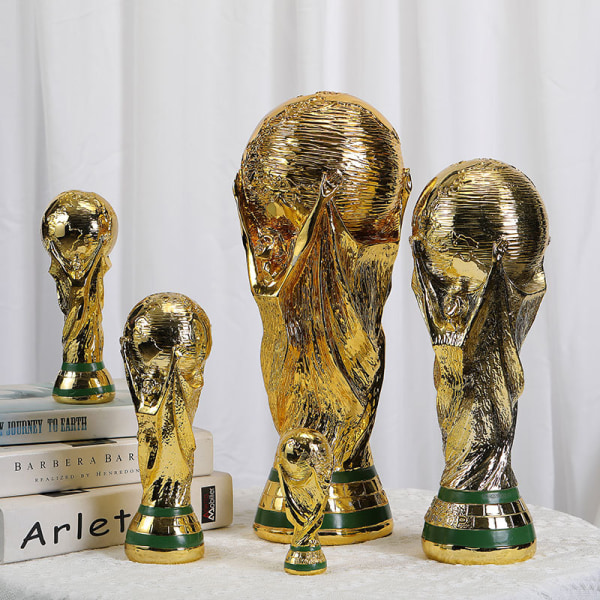 2022 World Cup Fotboll Cup Hart Modell Guld