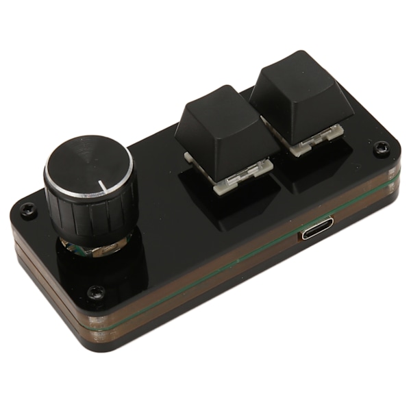Mini 2-knapps tangentbord med ratt, anpassningsbart makroprogram, hot-swap-funktion, blå brytare, enhands mekaniskt tangentbord för gaming