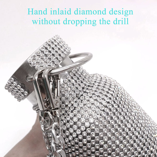 350ml 500ml 750ml Gjenbrukbar Bling Diamond termosflasker Bærbar glitter strass vannflaske rustfritt stål termisk 350ML Silver