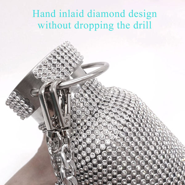 350ml500ml750ml Genanvendelig Bling Diamond termokande flasker Bærbar glitter Rhinestone vandflaske rustfrit stål termisk 350ML Multicolor random