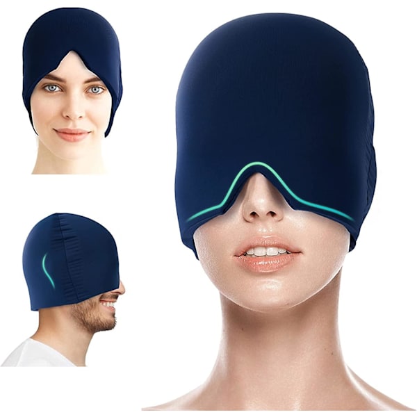Migræne kølepude, migræne, hat, migræne, migræne, anti-migræne, kold varm kompres, kølemaske, berusende, gelhoved, migrænehætte, Hea