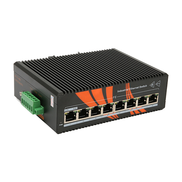 Industrielle Ethernet Switches 8 Port Uadministreret DIN Skinne Minus 40 til 75 Grader Celsius 12 til 58V DC Input Netværk Switch
