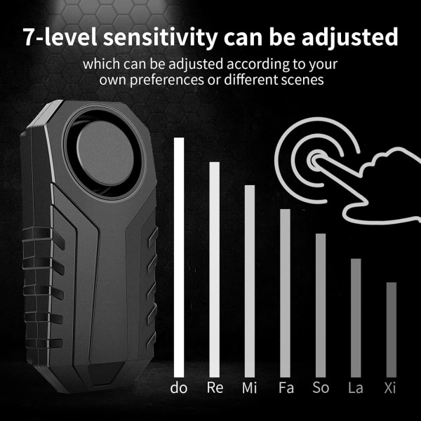 Cykelalarm, trådløs tyverisikring til cykel, motorcykel, bil, mobilitet, scooter, dør/vindue, 113DB superhøj og vandtæt