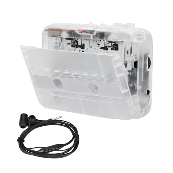 FM Radio Kassettspelare Klassisk Stil Multifunktionell Bluetooth 5.0 Portabel Bandspelare Transparent