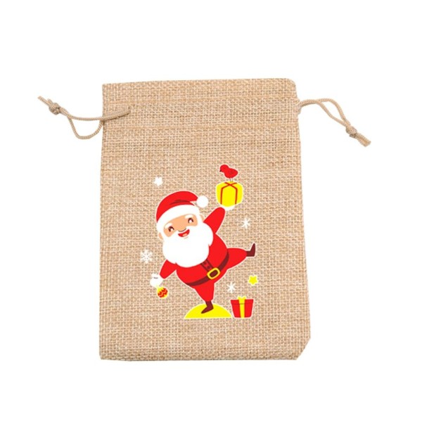 Linnedpose Jute Gaveposer 10X14CMSANTA SANTA 10x14cm 10x14cmsanta