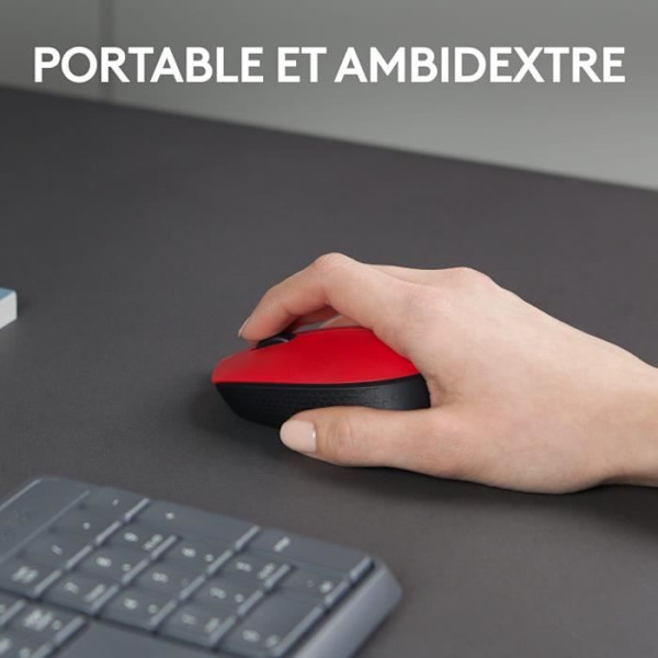 LOGITECH - M171 Ambidekster trådløs mus - Rød - Lang rekkevidde