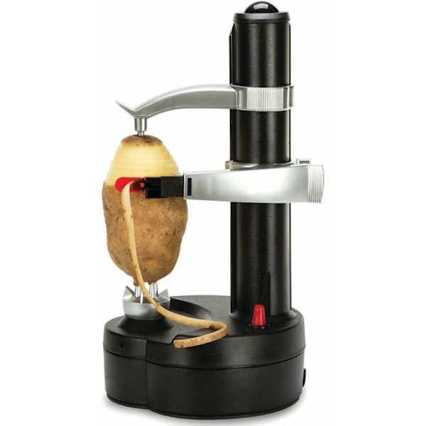 Frugt- og grøntsagsskræller - Rustfrit stål - Elektrisk skræller - Æbleskræller - Kartoffelskærer - Automatisk skræller (Sort)