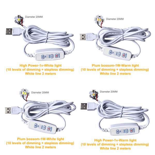 DC 5V dimbara LED-chips SMD LED-lampa DIY Light Justerbar LED A18