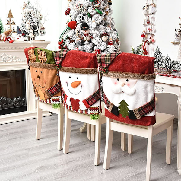 Set med 2 julstolsryggöverdrag, Elan, Xmas, Matbord, X