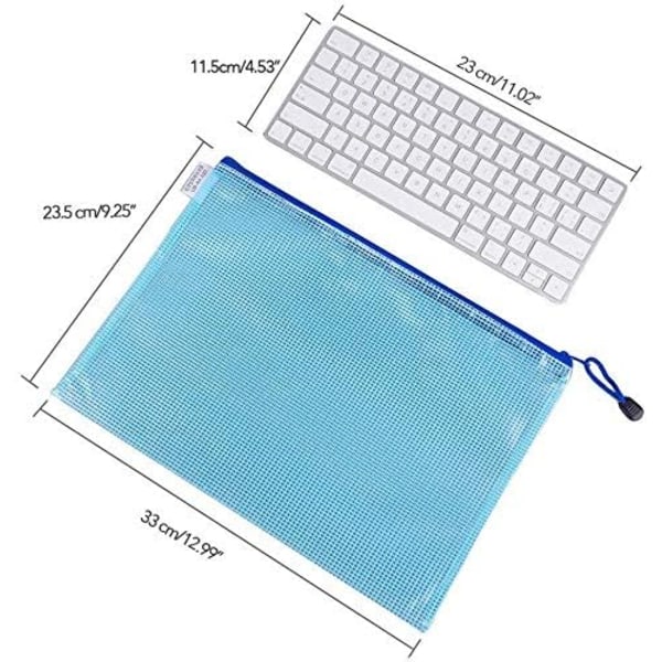 A4.5 Styck Dokumentpåse Filfickor.Pvc-dragkedjapåse Mapp