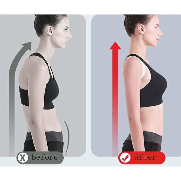 Posture Pro Fix nack- och axelkorrigering för barn och vuxna, justerbart övre hållningsstöd, bälte för att korrigera dålig hållning Grey L