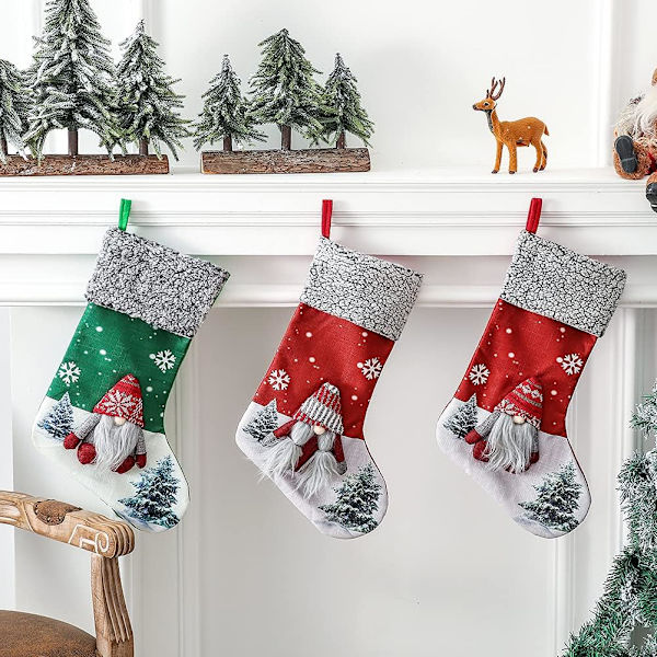Julstrumpor hängsmycke Santa Claus Snowman Stocking