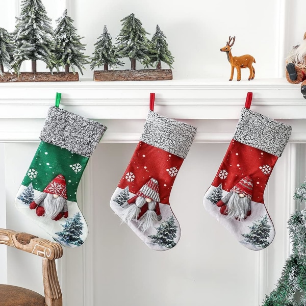 Julstrumpor hängsmycke Santa Claus Snowman Strumpa dekor