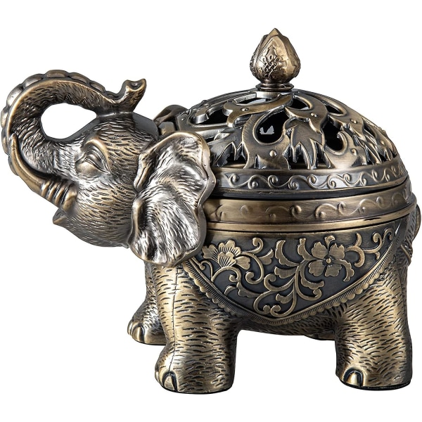 Vintage røgelse brænder elefant form metal røgelse brænder holder til spa yoga soveværelse aromaterapi