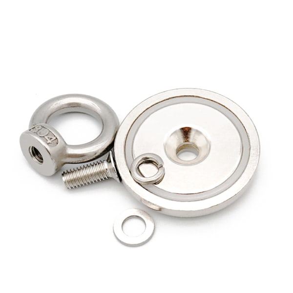 Neodyymimagneetti / kalastusmagneetti Hopea 42 mm, 61 kg hopea 42 mm, 61 kg