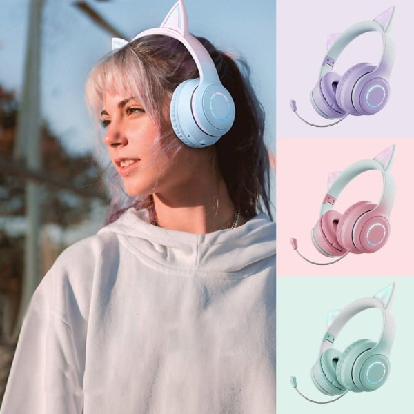 Bluetooth Hovedtelefoner Trådløst Headset PINK pink