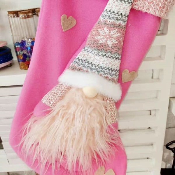 Julstrumpa Ansiktslös Gnome Doll B-ROSA B-ROSA B-Pink