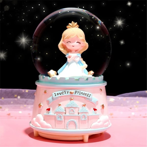 Kreativ lykta flytande dröm snöflinga vända slott prinsessa kristallkula speldosa födelsedagspresent (storlek: 10 * 17cm)