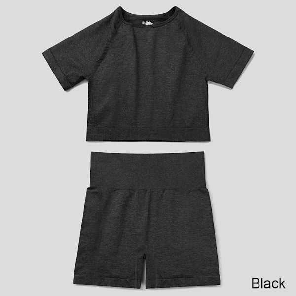 Set Kvinner Gym Fitness Yoga Klær Sportstøy Trening Trenings Leggings&Topp Dame black5 black5 M