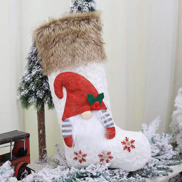 Julstrumpor Ansiktslös Gnomdocka VIT white