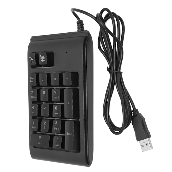 USB Kablet Numerisk Tastatur 19 Taster Numerisk Pad Vandtæt RGB Baggrundslys Bærbar til Notebook Laptop Computer Sort