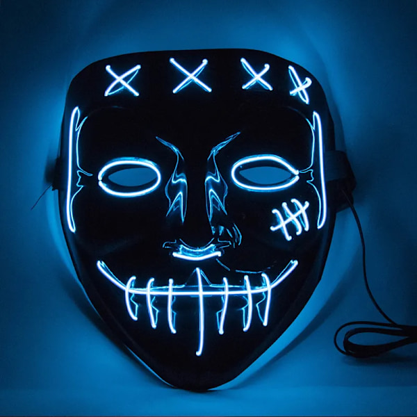 halloween horror glødende maske cosplay lilla blue