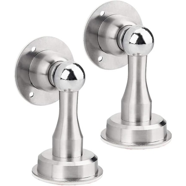 Dørstoppmagnet Magnetisk lukking Heavy Duty Veggdørstopp Dørstopplim Rustfritt stållim -2 stk