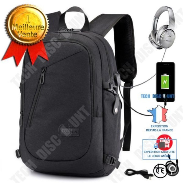 TD® Vandtæt 15,7" bærbar rygsæk med USB-opladningsport Business-rygsæk