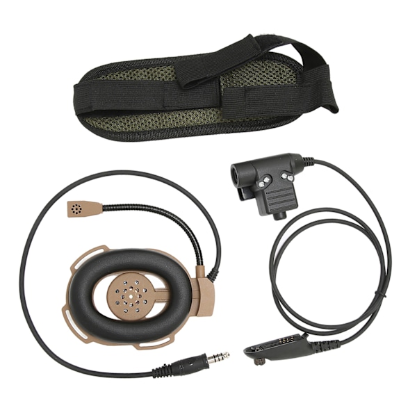 HD01 Militær Jagthjelm Headset Walkie Talkie Headset til Motorola GP338 GP‑328 og Andre Walkie TalkiesBrun
