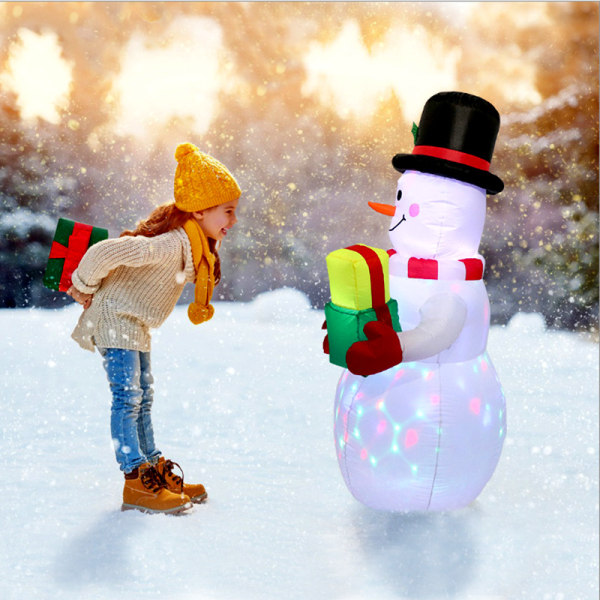 LED Light Up Lumiukko ulkokoriste Ilmapumppu sisälle puhallettava lelu jouluksi uudeksi vuodeksi 1,5 m