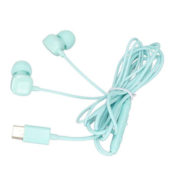 Typ C Hörlurar Telefonhörlurar Brusreducering Volymkontroll Telefon Earbuds för Huawei Blå Grön