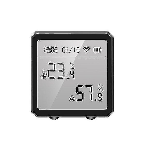 Temperatur- og luftfugtighedsmåler med skærm Smart Wifi-termometer Hygrometer Stemmestyring Wifi-termometer