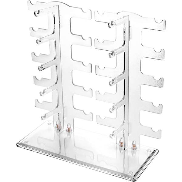 2-rads solglasögonställ Hållare Glasögon Display Stand Transparent
