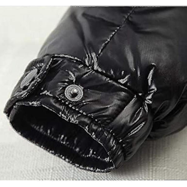 Glänsande dunjacka Vinterjacka herr Ståkrage dunjacka med luva Black 3XL