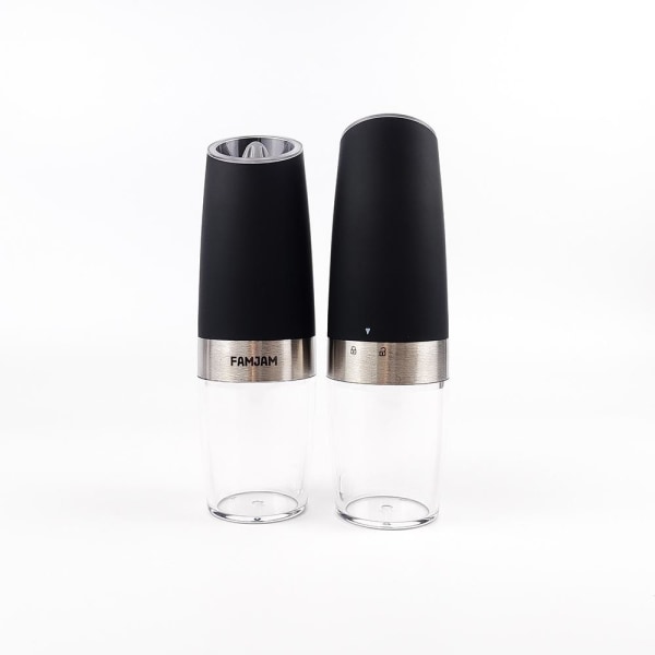 Famjam 2 stk Krydderkværn Elektrisk Gravity-sensor Spice Grinders SILVER