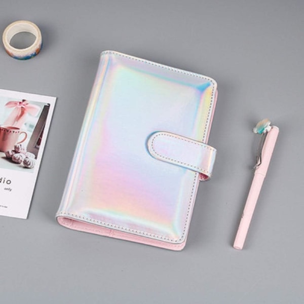 A6 Padfolio Ringpärm PU Läder Rund Ringpärm Cover Cellp