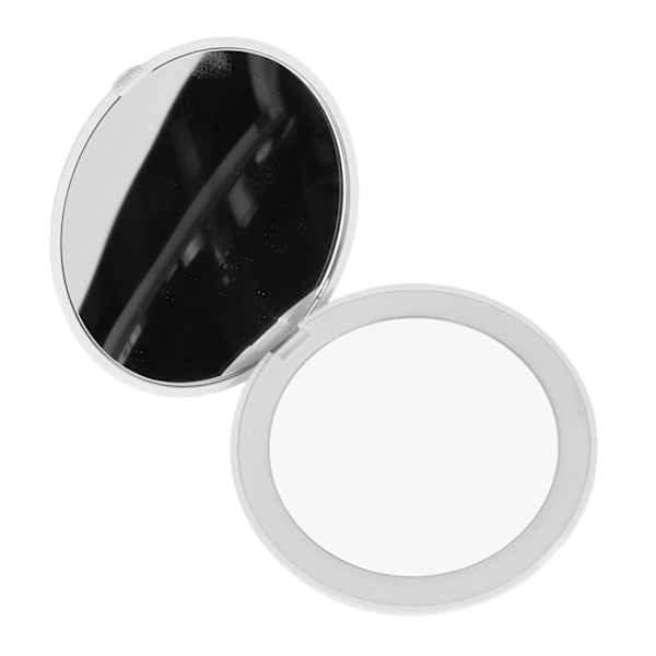 3,5 tum LED-spegel 1X 10X förstoring Dubbelsidig sminkspegel för hemresor Inbyggt batteri Vit