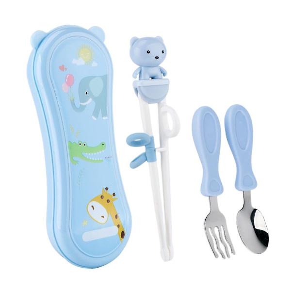 Barnservis Utbildning Ätpinnar Baby Lärande Ätpinnar Gaffel Sked Kompletterande matservis set style2