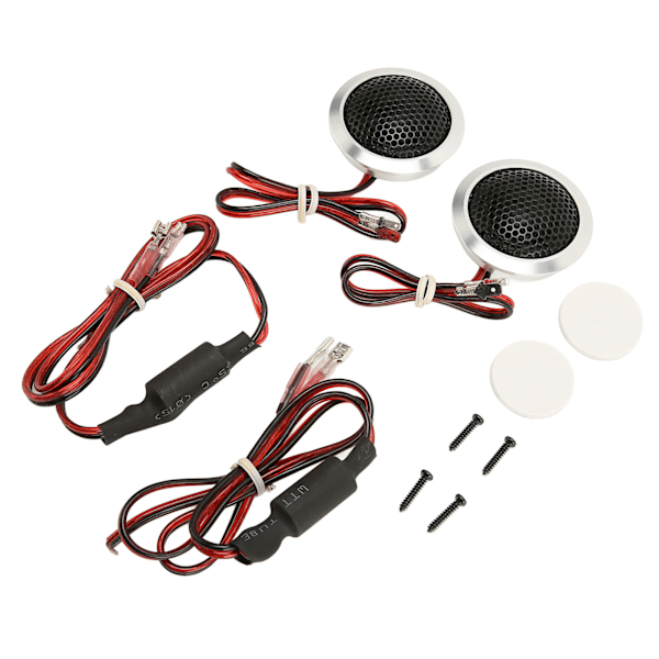 2 stk. 150W Dome Tweeter 2-vejs System Høj Følsomhed Sølv Sort Dome Audio Tweeter til Bil Audio Systemer