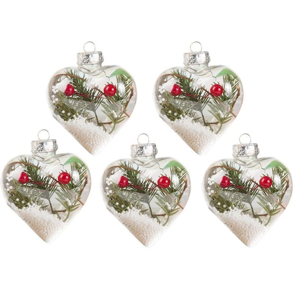 5 Styck Juldekoration Ball Transparent Bauble Hängande bollar 5pcs-E